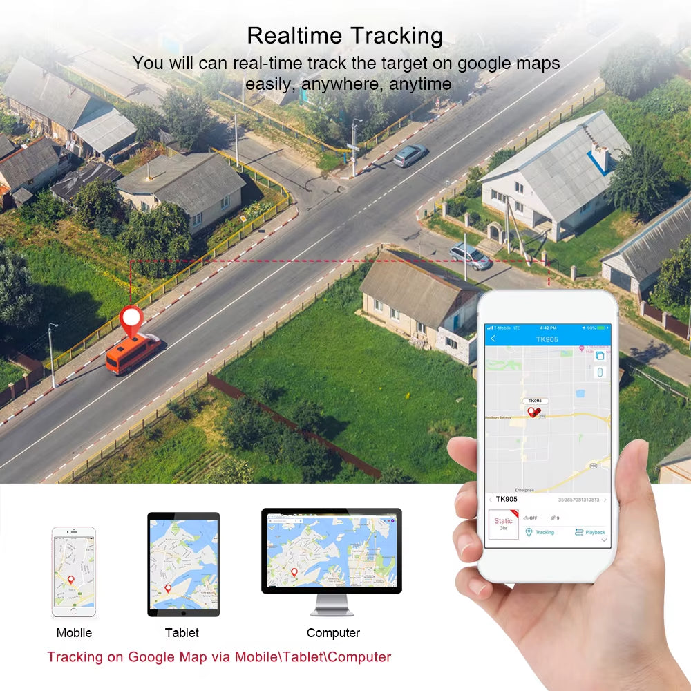 GPS Tracker Car TKSTAR TK905 5000Mah 90 Days Standby 2G Vehicle Tracker GPS Locator Waterproof Magnet Free Web APP